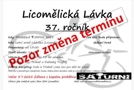 Lávka 37 změna termínu